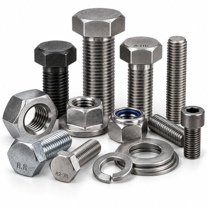 Steel bolts and fasteners