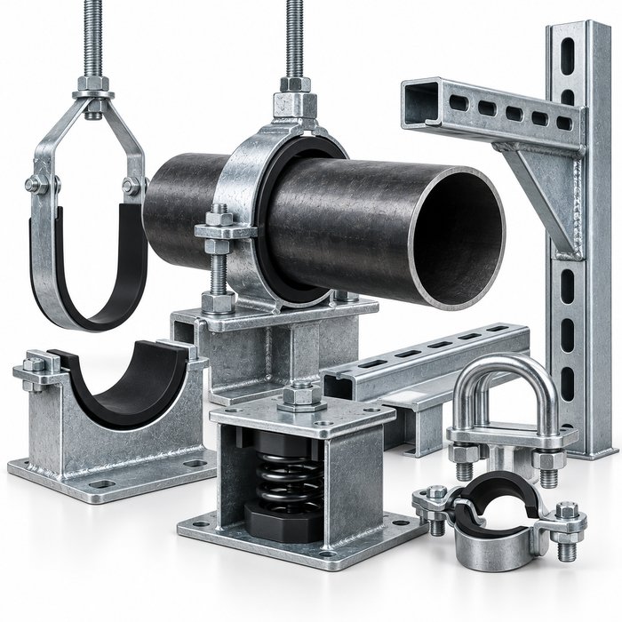 Strut channel and pipe supports